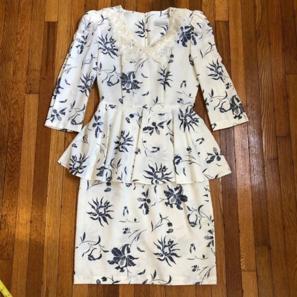 Vintage DRESSETERIA Womens Dress 8 Lace Collar